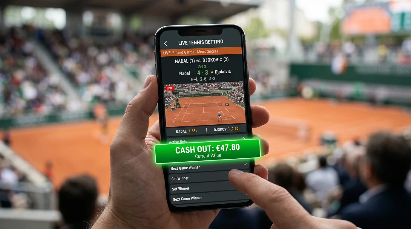 Cash out en apuestas de tenis: guía para saber cuándo activar el cash out parcial o total en live betting de tenis